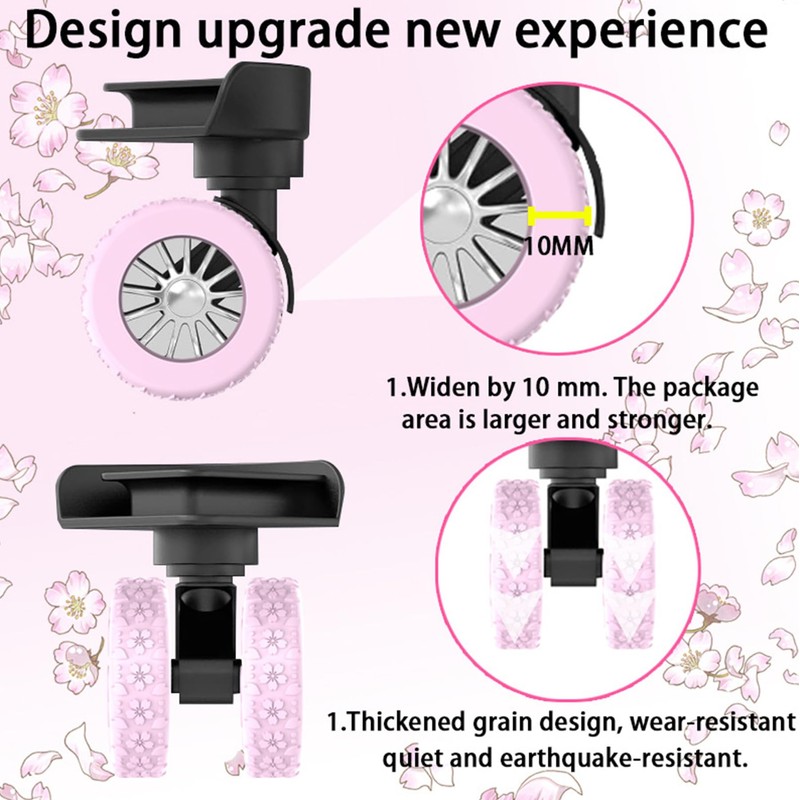 CJKDXDH Silicone Luggage Wheel Covers, 8 Pcs Anti Noise Wear-Resistant
