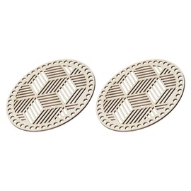 MECCANIXITY 2 Pcs Wooden Basket Bottoms Circle Base Wood Color Pad for DIY Knitting Crochet Bottom Accessory DIY Weaving Basket Base