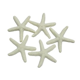 LJY 25 Pieces 6cm Beige Resin Pencil Finger Starfish for Wedding Home Decor and Craft Project