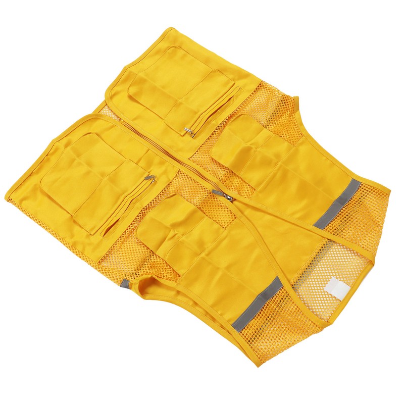 Volunteer Vest for Event Work Clothes with Multi Pockets Yellow