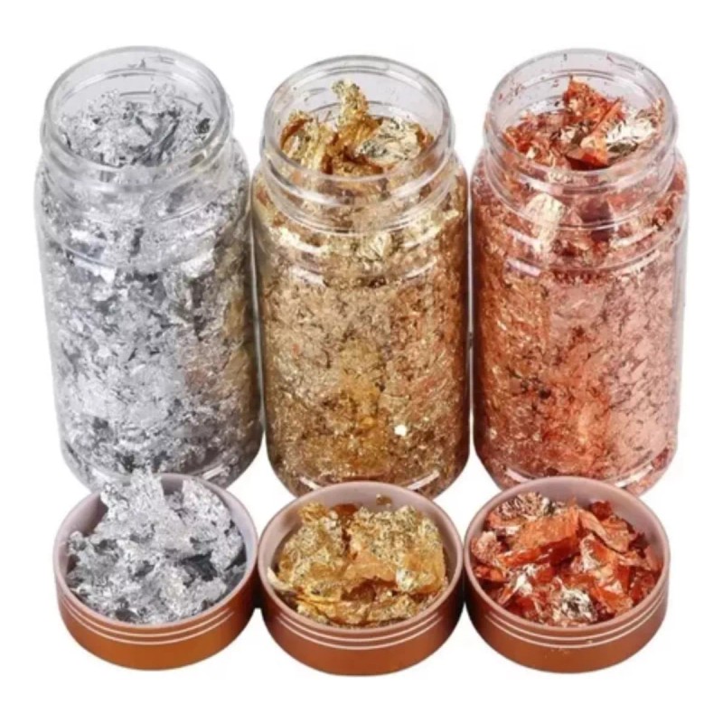 KFMX Hoja Oro Plata Cobre Decoracion Uñas Lamina Arte Manicure