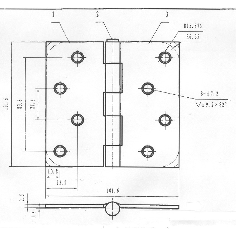 Richelieu Hardware 1822FBNRPB Onward Full Mortise Butt Hinge, (2 Pack),