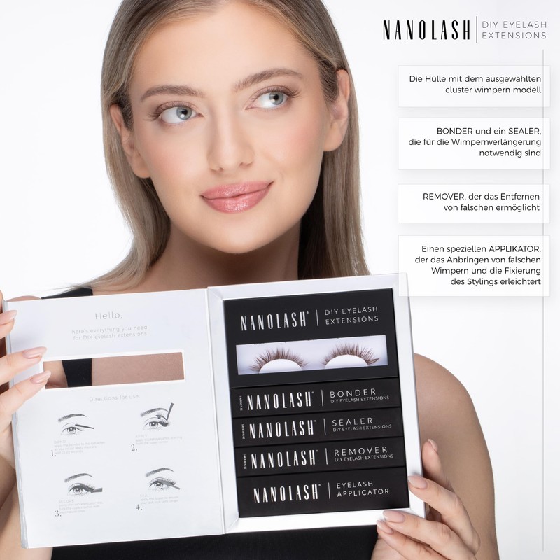 Set for Cluster Eyelashes for DIY Eyelash Extension at Home