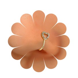 Cimenexe Punk Crystal Nose Ring Gold Hollow Heart Clip On Nose Ring Cz Paved Heart Nose Ring Rhinestone Cutout Heart Nose Ring Hoop Jewelry for Women and Girls Gifts