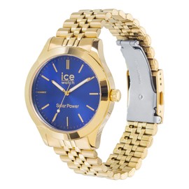 Ice-Watch - ICE Steel Solar - Men's Watch with Metal Strap (Medium), Gold Plated and Blue, Bracelet