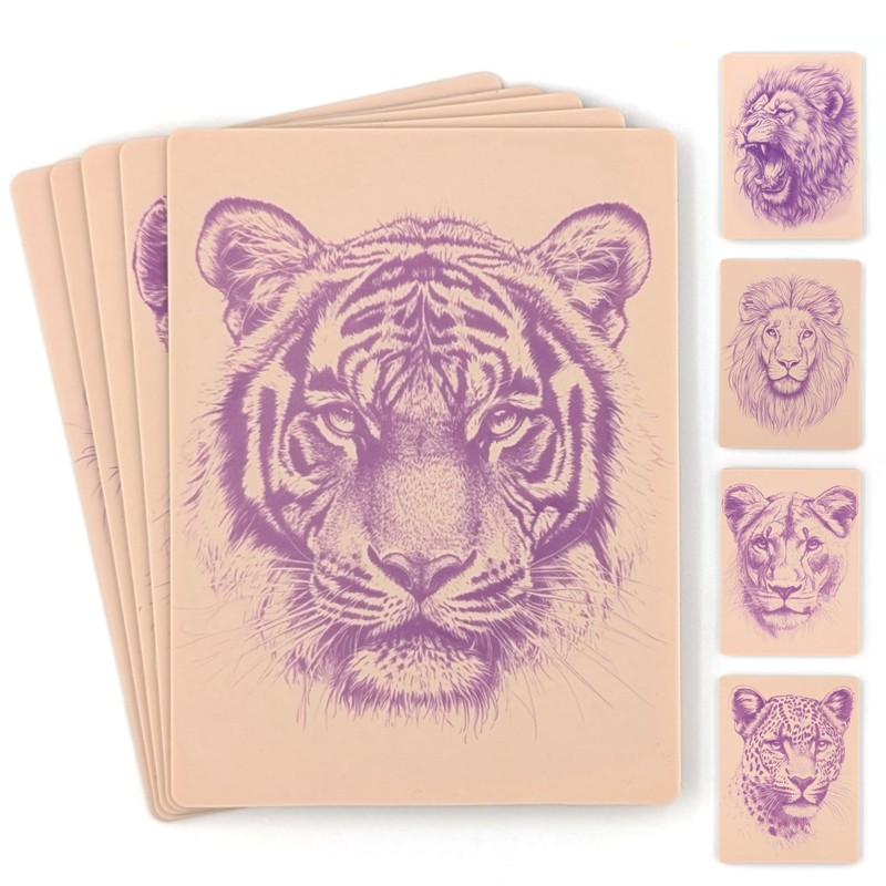 Pre-Printed Tattoo Practice Skins - 5 Pack | Pre-Printed Designs