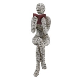 Estatuilla de Mujer Lectura de Resina, Innovadora Señora Lectura Pulpa Moldeado Estantería Adornos Estilo Pensador Estatua de Resina para el Hogar Oficina Decoración de Escritorio(D)