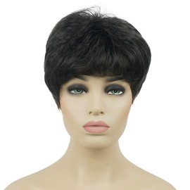 Lydell 6" Women Wigs Short Curly Hair Synthetic Full Wig Darkest Brown