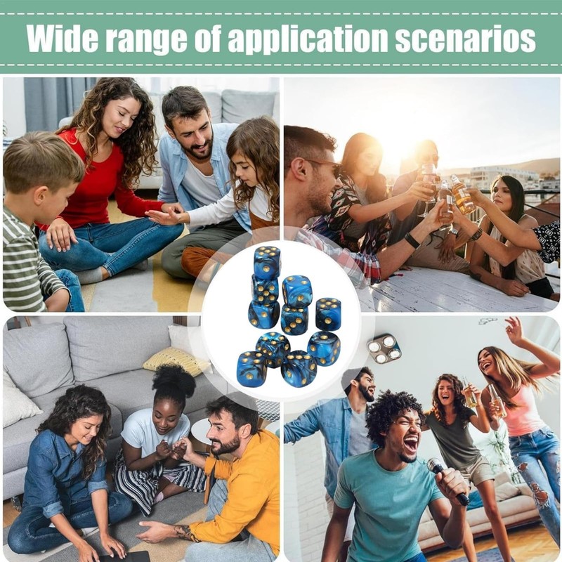 Bulk Set of 10 Acrylic Polyhedral Dice - 12mm Size,