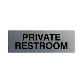 All Quality Basic Private Restroom Door / Wall Sign - Silver - Small