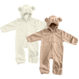 Fleece Baby Bunting Bodysuit – Infant One Piece Kids Hooded Romper Outerwear Toddler Jacket