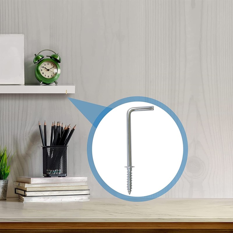 INCREWAY 20 Pieces L Hook Screws L Shaped Hooks Self