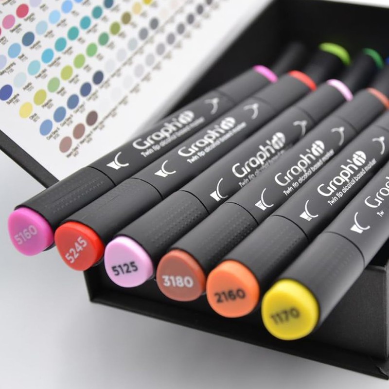 Graph'it Pack of 12 Double Ended Alcohol Based Markers Classic