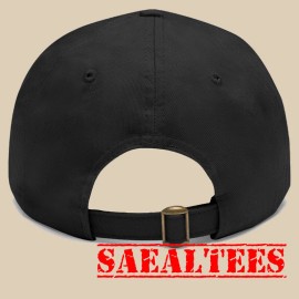 saeal-tees Orvis Fly Fishing Logo Black Dad Hat with Leather Patch - Adjustable Size