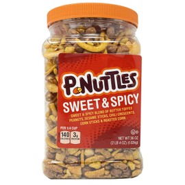 P-Nuttles Sweet & Spicy Butter Toffee Peanuts Jar (36 Ounces) Made in the USA, Kosher