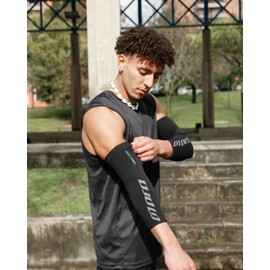 Gorletic Ellenbogen-Kompressionsmanschetten (Paar) – Ellenbogenstütze – rutschfest und elastisch für Calisthenics, Fitness, Gym und Epicondylitis – Herren/Damen, Schwarz , Medium