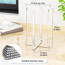 LOXSUN Bottle Drying Rack, Stainless Steel Water Bottle Drying Rack, Collapsible Baby Bottles Rack Dryer Plastic Bag Holder Multifunctional Kitchen Dryer Rack for Cups, Glass Bottles, Reusable Bag