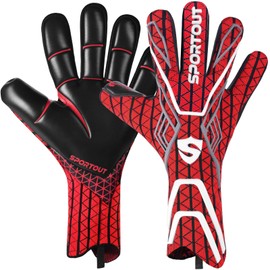 Sportout Goalie Gloves, Goalkeeper Gloves, Breathable Soccer Goalie Gloves, 4mm Latex, Negative Cut, Adult and Youth