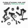 1450 Pcs Nuts and Bolts Assortment Set, Button Head Hex