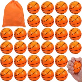ausurme 30 PCS Mini Basketball Stress Balls,2.5 Inch Mini Basketballs for Kids,Mini Basketball Party Favors,Mini Foam Sports Balls,Small Basketball Squeeze Balls for Party Favors Stress Relief Sports