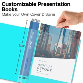 Dunwell Presentation Binder 24-Pocket, Displays 48 Pages, 8.5x11 Portfolio Binder with Plastic Sleeves, Storage and Organizer for Documents, Certificates, Projects, Photos (Aqua)
