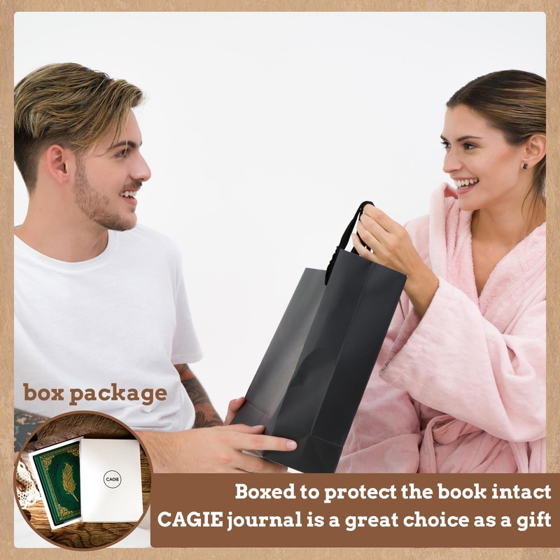 CAGIE 320 Pages Thick Hardcover Journaling Notebooks Vintage Leather Journal