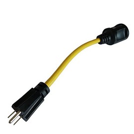 Parkworld 884845 RV 15A to 30A Pig-Tail Power Adapter Cord 5-15P to TT-30R Straight Female Dogbone