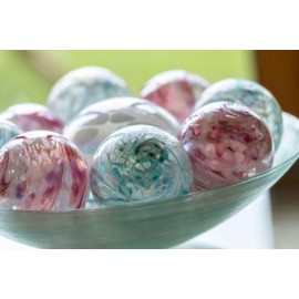 Hanging Glass Friendship Ball 10cm diameter , Pale Blue