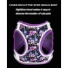 JUFOO M Purple Flower Pattern Dog Harness and Leash Set,No