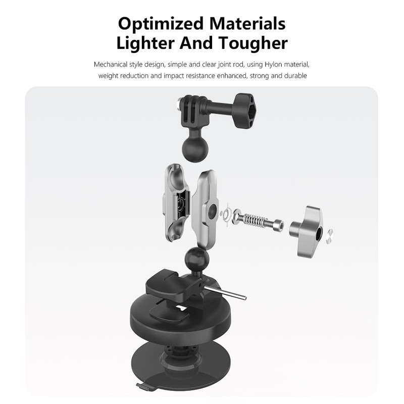 NEOSOU Metal Suction Cup Car Mount for Osmo Pocket 3,