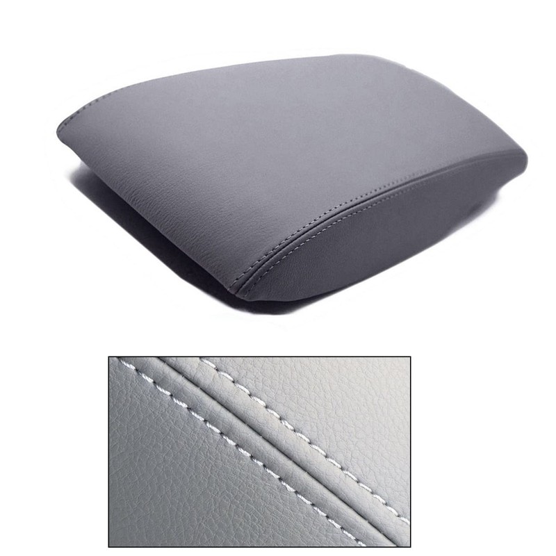 Priprilod Leather Center Console Lid Armrest Cover Skin Gray Compatible