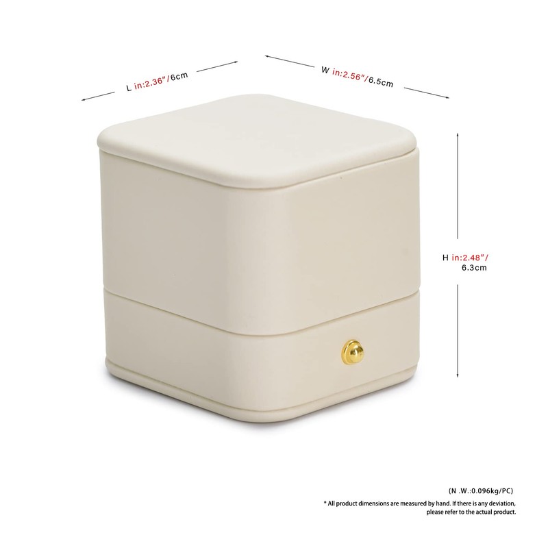 Woodten White Ring Box Ring Box Premium Velvet Interior Ring