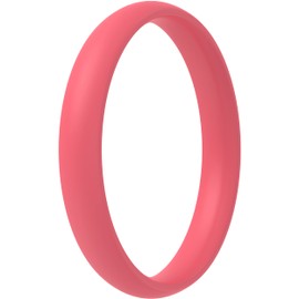 ThunderFit - Alianzas de silicona apilables para bodas, 16 anillos/12 anillos/8 anillos/4 anillos/1 anillo, 3 mm de ancho, 1.5 mm de espesor, 1 anillo - rojo débil, 11.5 - 12 (21.3mm)
