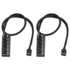 2Pcs PWM Fan Hub 5 Way 4Pin 13.8in Cable Length