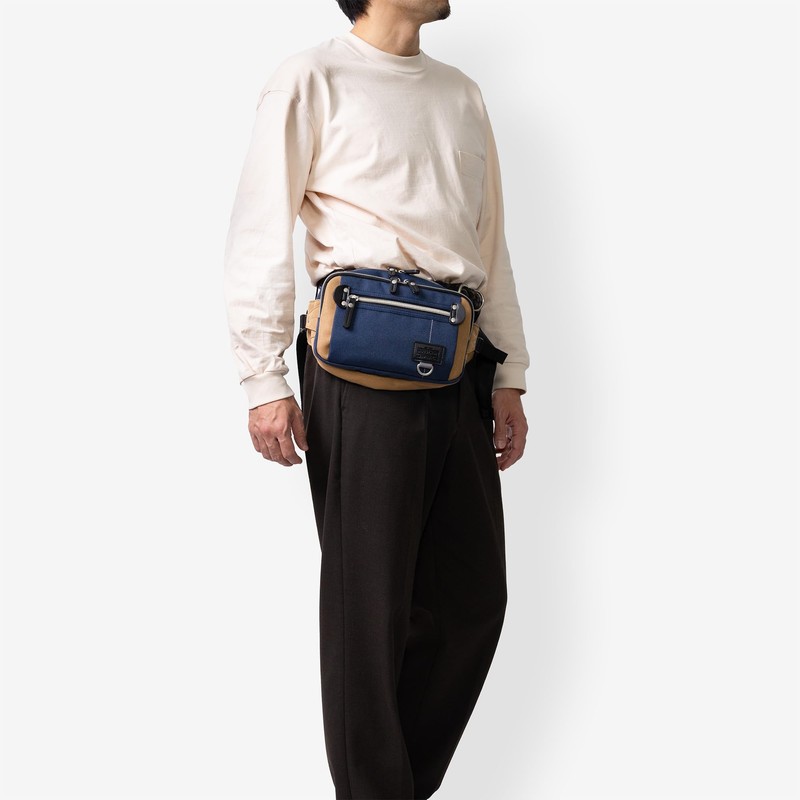 Mustache JJL-0321 Men's Body Bag, Waist Bag, Polyester, Black