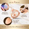 Auramag Copper Rings for Women,Lymphatic Drainage Magnetic Rings with 3500