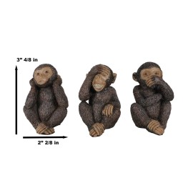 Wise Monkeys See Hear Speak No Evil Ape Collectible Figurine Miniature Set Decor