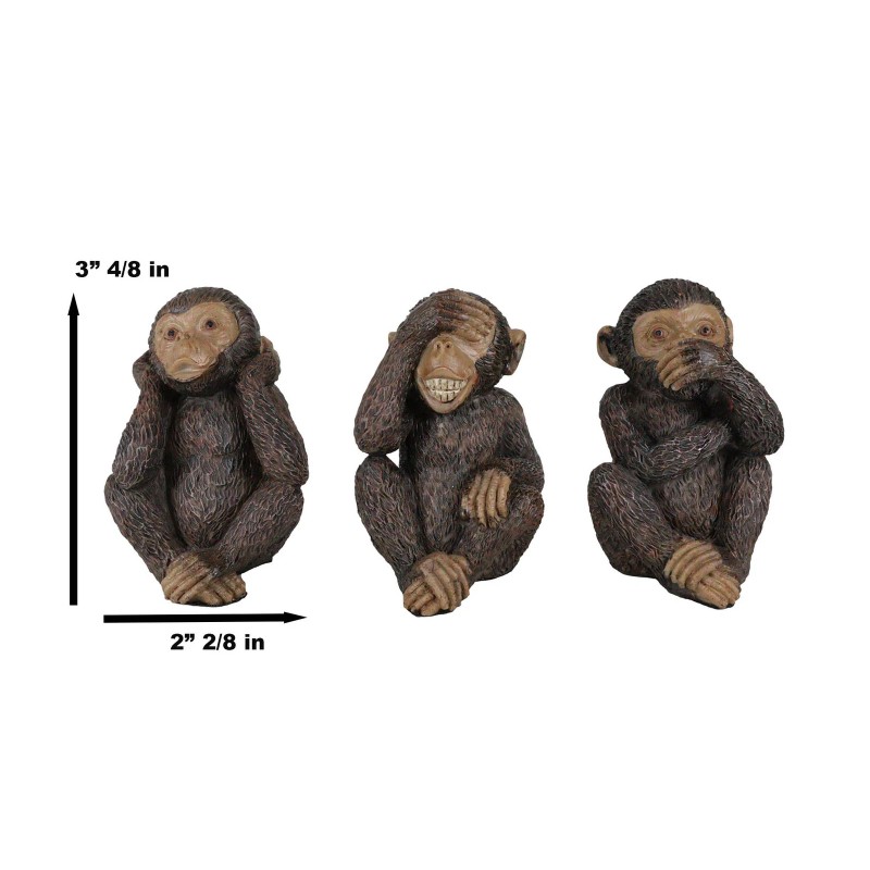 Wise Monkeys See Hear Speak No Evil Ape Collectible Figurine