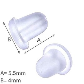 20 Clear Rubber Ear Stoppers 5 mm Replacement Pousettes Suitable for Allergy Sufferers in Jeweller's Quality Geralin Gioielli