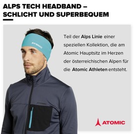 ATOMIC ALPS Headband - Headband for Tourers - Earmuffs with Integrated Sweatband - Comfortable Ear Warmer Design - Headbands for Winter Sports, Scuba Blue