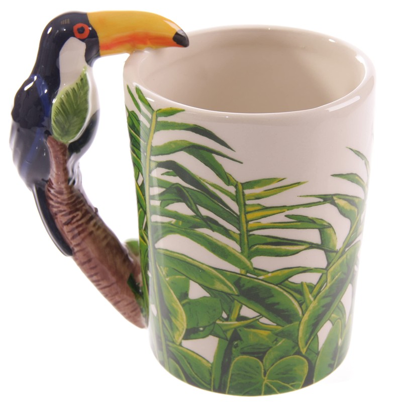 Puckator Tukan in Tschungel geformter Henkel Tasse aus Dolomit-Keramik