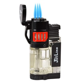 Jetline Diego Triple Torch- Cigar Lighter - Red - with Punch Cutter