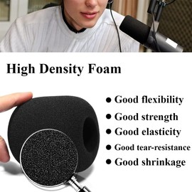 XBFOCNH Pack of 6 Microphone Wind Protection, Dustproof and Antibacterial Mic Foam Cover, Hand Microphone Wind Protection with Good Elasticity Contractility, Pop Protection Microphone for KTV, Outdoor