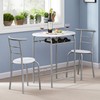 VECELO 3-Piece Dining Table Set for Kitchen Breakfast Nook, Faux