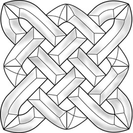 Stained Glass Supplies - Celtic Square Bevel Cluster EC829 7 3/8 Inch Square