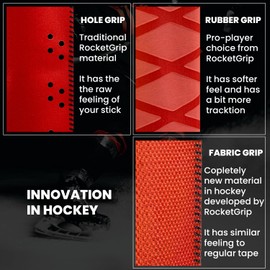 ROCKETGRIP Hockey Stick Hole Replacement Grip - Better Than Grip Tapes - Long Lasting Premium Quality Easy to Install Ice Hockey Sports Grip for Adults and Kids (Black)