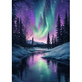 Naykow Aurora Borealis Diamond Painting Kits for Adults Full Drill 5D Diamond Art Kits DIY Diamond Painting by Number 12 x 16 inches