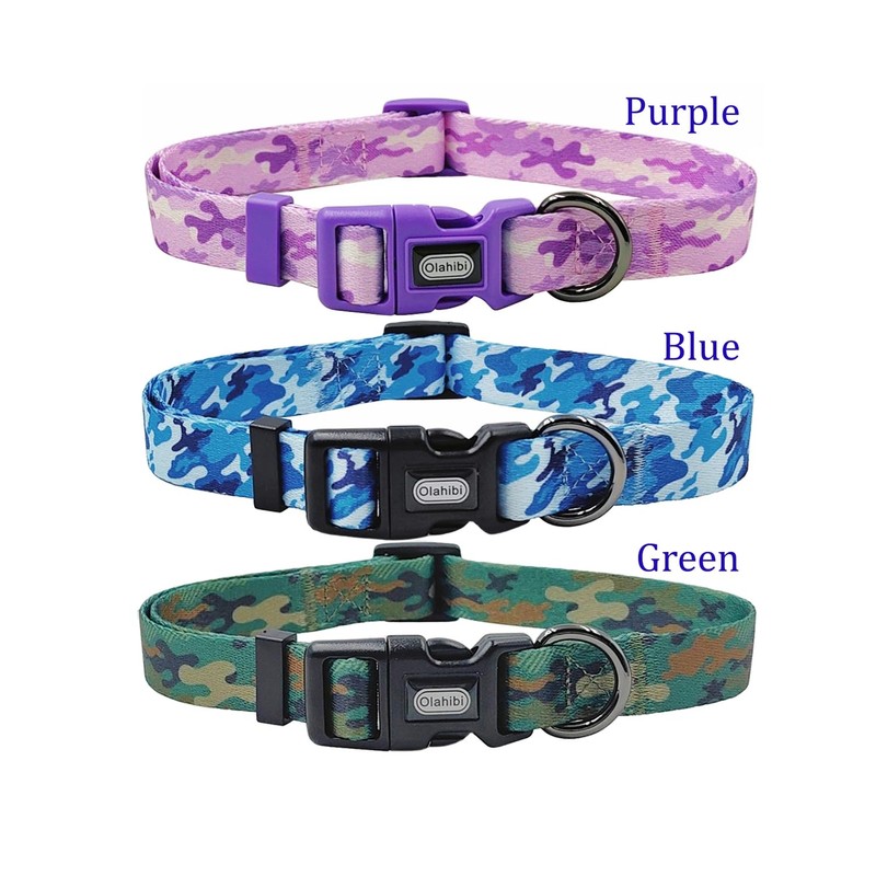 Olahibi Dog Collar and Leash Combo Set, Camouflage Pattern, Polyester