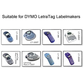 3 Label Tape Compatible with Dymo Letratag 91201 Plastic Label Tapes for LT-100H LT-100T LT-110T QX50, XR, XM, 200B 2000 Plus Label Label Maker Black on White
