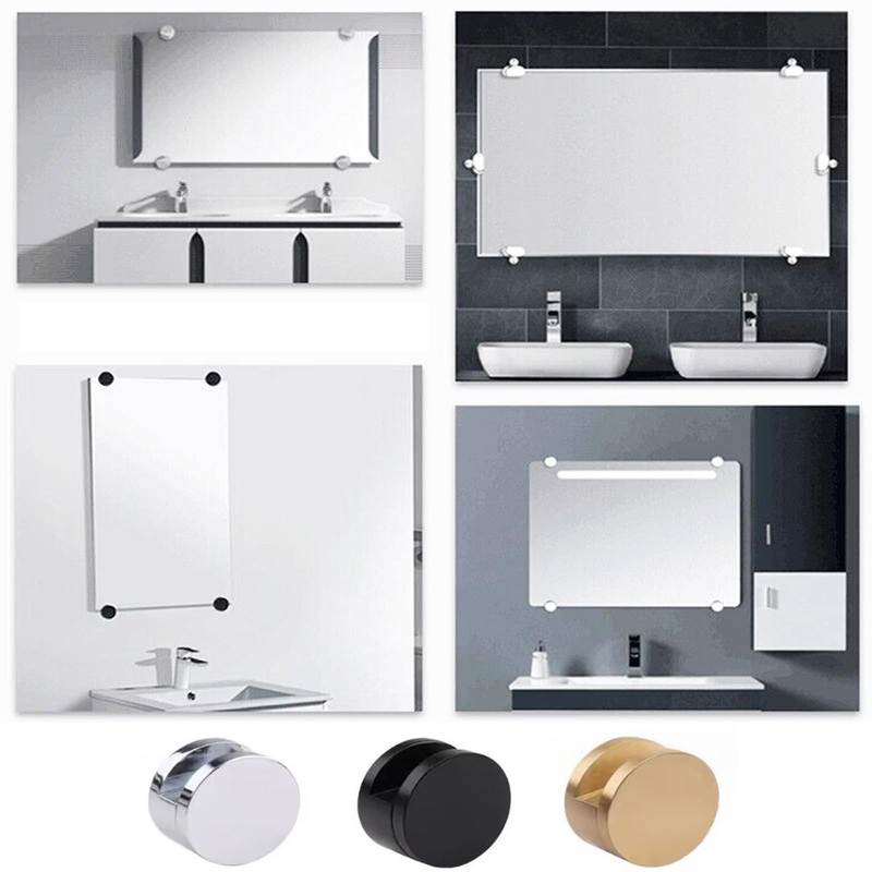 Mirror Clips, Thickened Brass Mirror Floating Glass Clip - Round